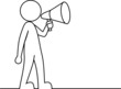 Simple person with megaphone