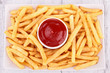 french fries and ketchup