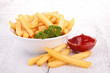 french fries and ketchup