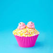 Photo: Couple d'oiseaux sur un gâteau Couple d'oiseaux sur un gâteau