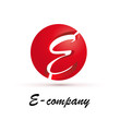 Vector Logo spherical letter E 3d