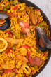 close up on paella