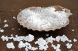 Foto: Fleur de Sel in einer Muschelschale Fleur de Sel in einer Muschelschale