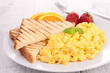 Photo: scrambled egg with toast and strawberry scrambled egg with toast and strawberry