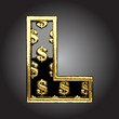 Vector black letter with dollars