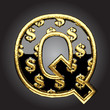 Vector black letter with dollars