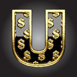 Vector: Vector black letter with dollars Vector black letter with dollars