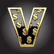 Vector: Vector black letter with dollars Vector black letter with dollars