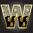 Vector: Vector black letter with dollars Vector black letter with dollars