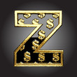 Vector: Vector black letter with dollars Vector black letter with dollars
