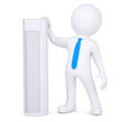 3d man holding a conditioner.