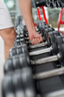 Row of barbells