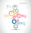 Infographic design template with gear chain.