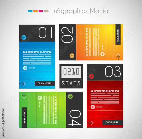 Vector: Infographic design template with paper tags. Infographic design template with paper tags.