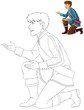 The page with exercises for kids - coloring book