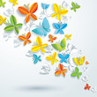 Vetor: Abstract background with butterflies. Abstract background with butterflies.
