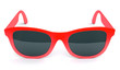 Red sunglasses isolated on white