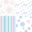 Vector: set of seamless pastel patterns set of seamless pastel patterns