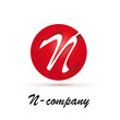 Vector Logo spherical letter N 3d