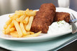 Foto: Frikadellen mit Pommes frites Frikadellen mit Pommes frites