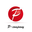 Vector Logo spherical letter P 3d