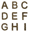 The alphabet from green tea with herbs