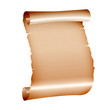 old blank scroll paper on white background