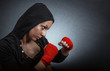 Hard sport woman ready for fight