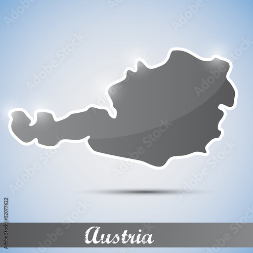 Illustration: shiny icon in form of Austria shiny icon in form of Austria