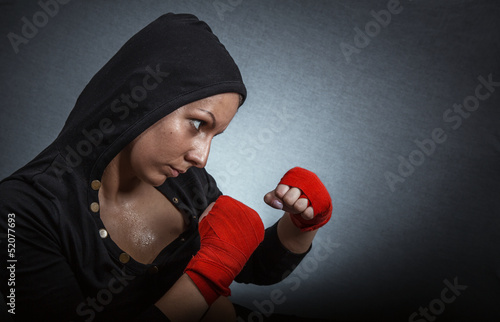 Photo: Hard sport woman ready for fight Hard sport woman ready for fight