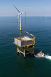 Boat transfer to substation in offshore windfarm