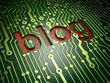 SEO web design concept: Blog on circuit board background