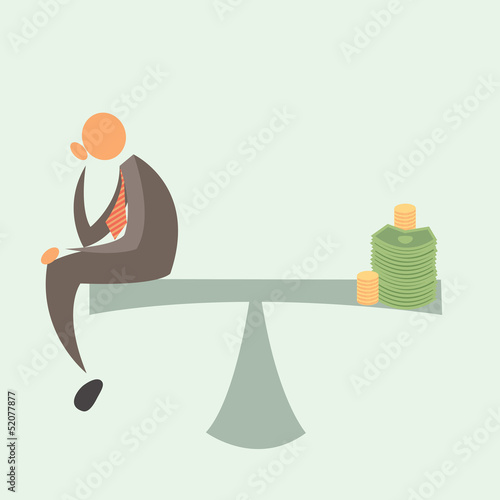 Vector: Equal Weighted: Businessman and Money. Equal Weighted: Businessman and Money.
