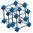Blue molecular structure