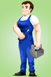 Man locksmith worker character cartoon style vector illustration