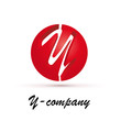 Vector Logo spherical letter Y 3d