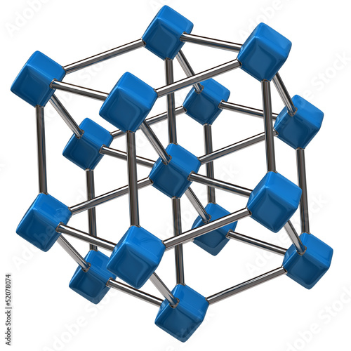 Illustration: Blue molecular structure Blue molecular structure