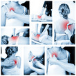 Massage therapist giving a massage. female receiving professiona