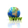 3D illustration - globe with written "WWW"