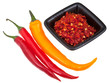 hot peppers and spicy sauce
