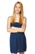 Photo: Smiling female standing with folded hands Smiling female standing with folded hands