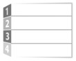 Vector: Gray numbered rows Gray numbered rows