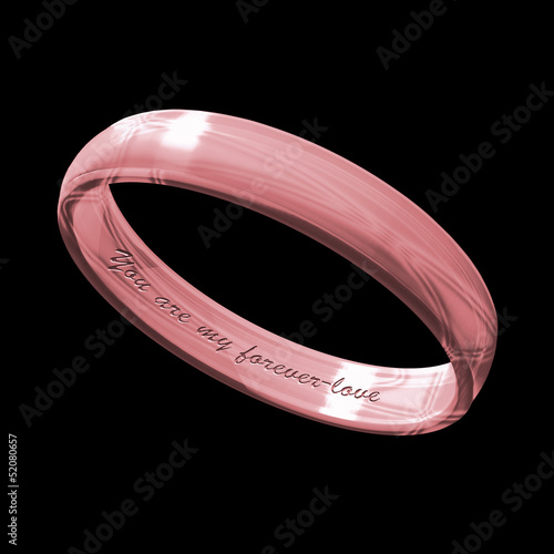 Illustration: A pink gold ring with inscription A pink gold ring with inscription