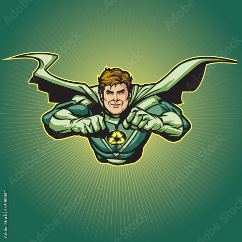Vector: Recycle Hero with Cape 5 Recycle Hero with Cape 5