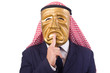 Arab man with mask on white
