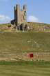Dunstanburgh Castle Tower above golf course