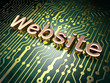 SEO web design concept: Website on circuit board background