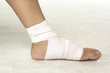 Closed up woman put on Elastic bandage