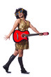 Man in woman clothing with guitar