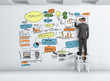 businessman drawing  graph